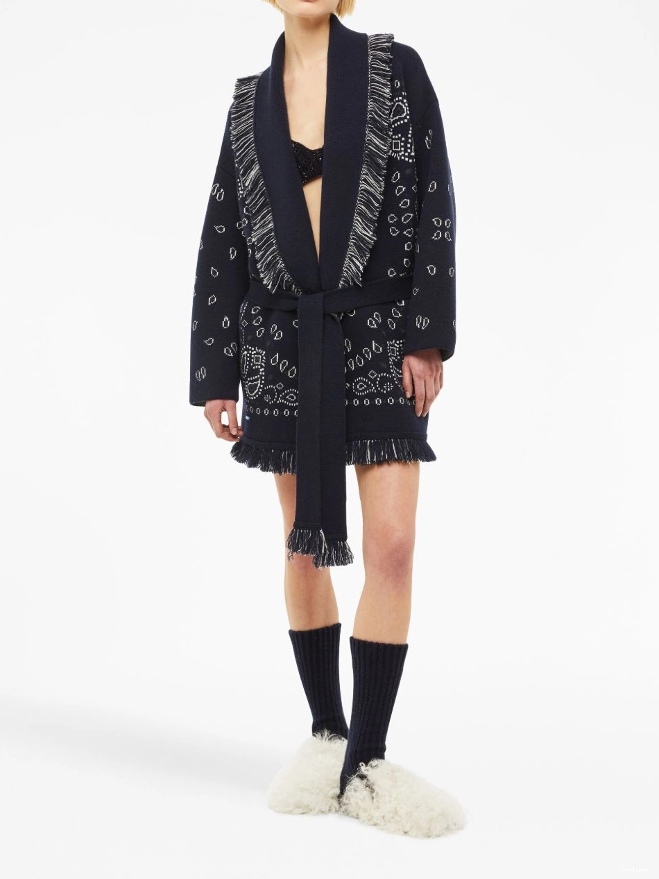 Affordable cashmere Women cardigan Bandana jacquard Alanui 0403